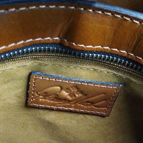 Patricia Nash Embossed Tan Leather Handbag - Picture 8 of 11